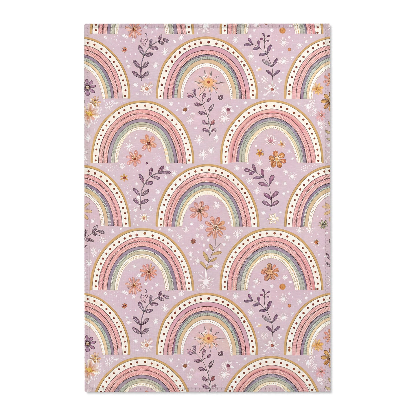 Petal Arches nursery area rug in a baby room
