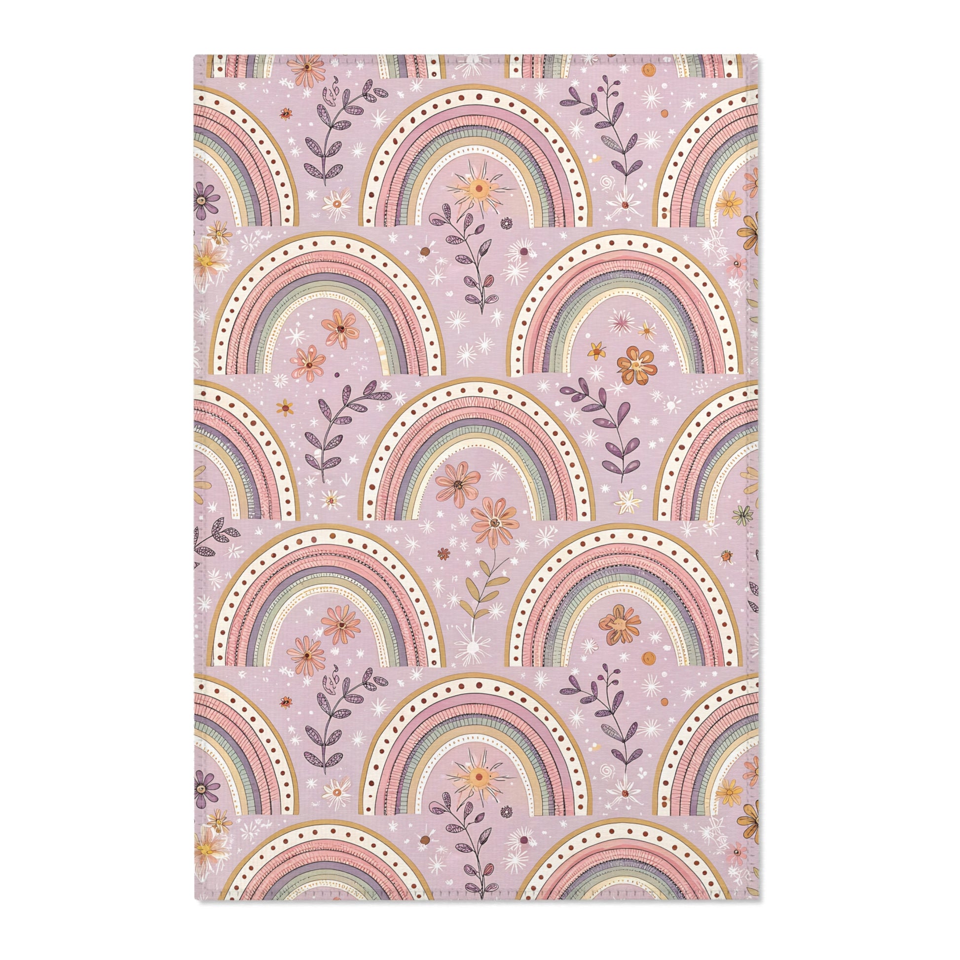 Petal Arches nursery area rug in a baby room