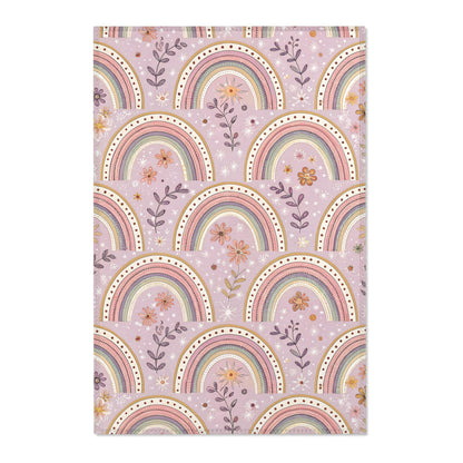 Petal Arches nursery area rug in a baby room