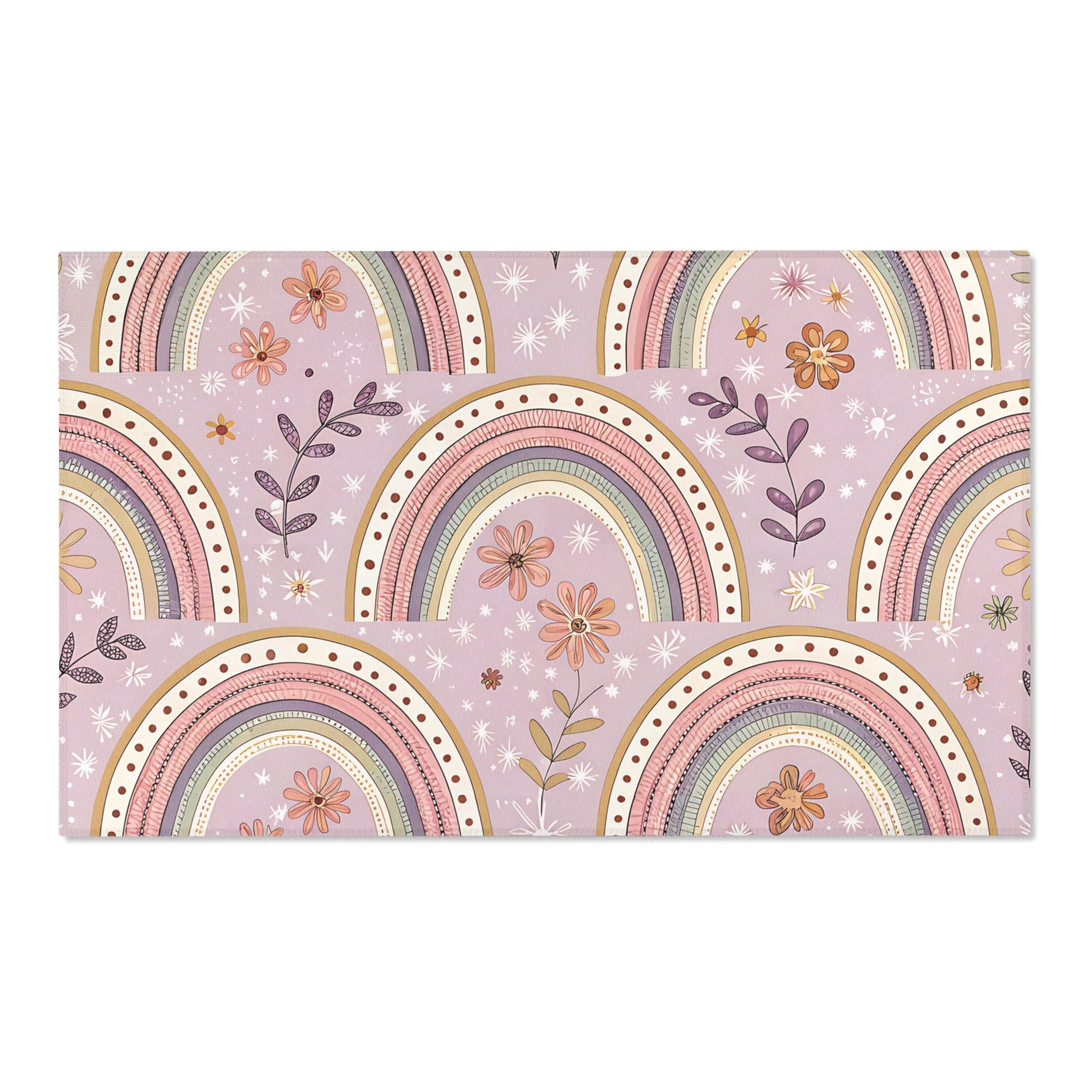 Petal Arches nursery area rug in a baby room