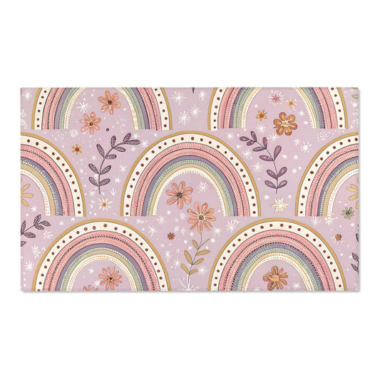 Petal Arches nursery area rug in a baby room