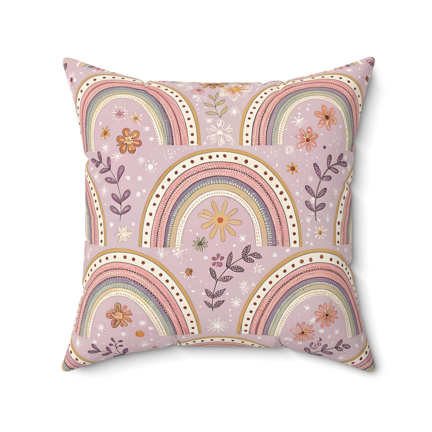 Petal Arches nursery pillow shown from the front