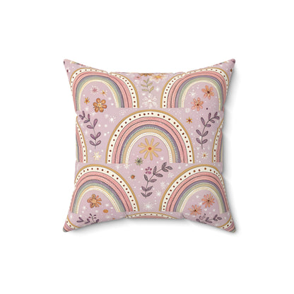 Nursery pillow in blush and sage, Petal Arches print