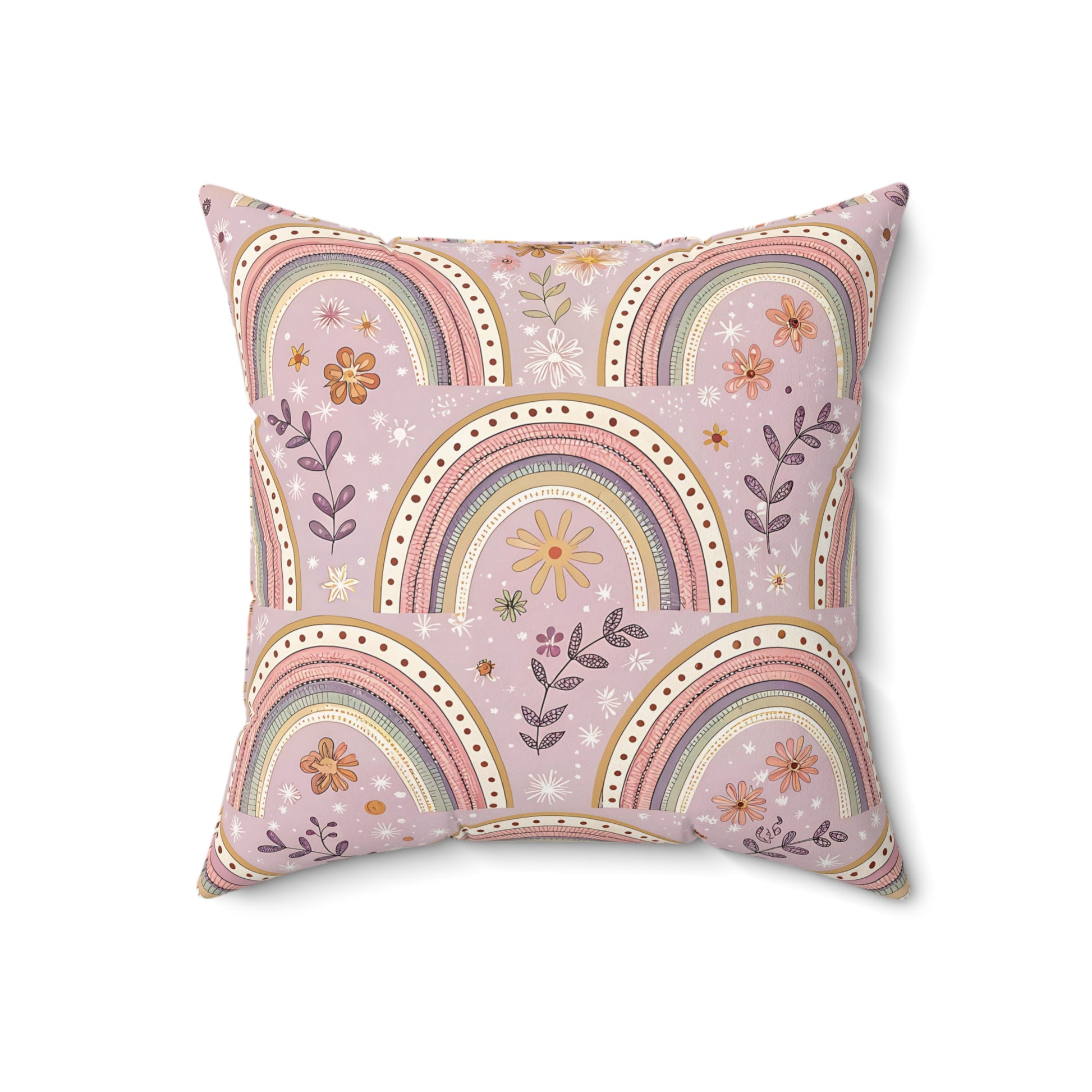 Petal Arches decorative pillow against a plain background