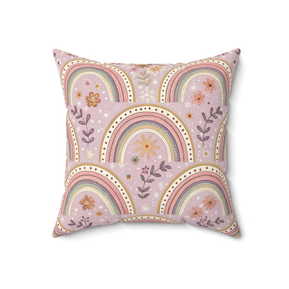 Petal Arches decorative pillow against a plain background