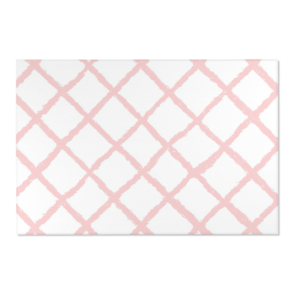 Corner detail of the pink trellis nursery rug