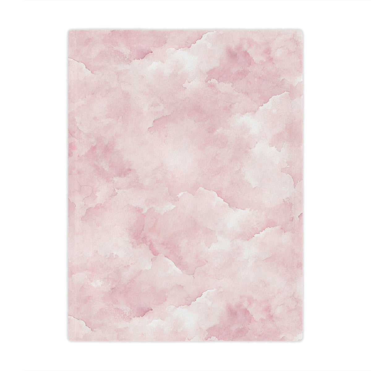 Soft pink cloud print minky baby blanket folded