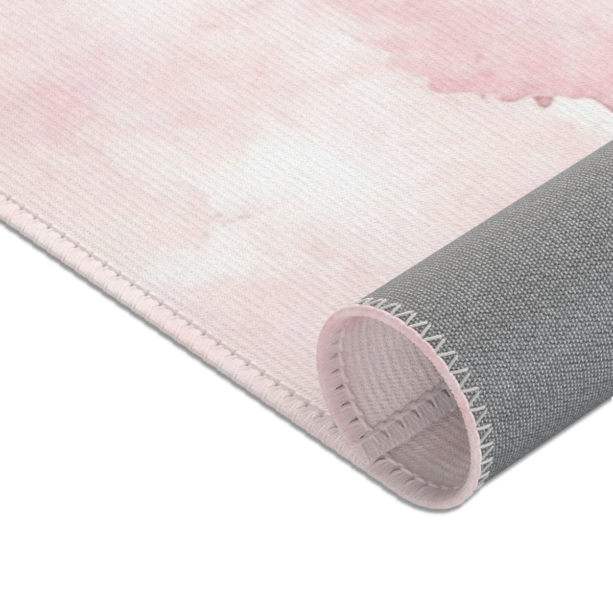 Pink Watercolor Clouds area rug, full print detail