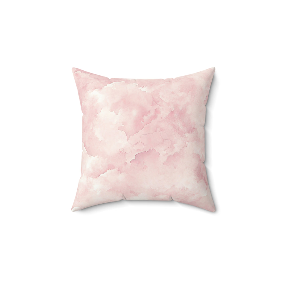 Pink watercolor clouds decorative nursery pillow on a glider chair