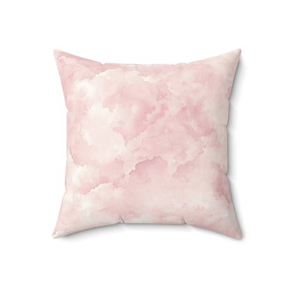 Reverse side of the pink watercolor clouds nursery pillow