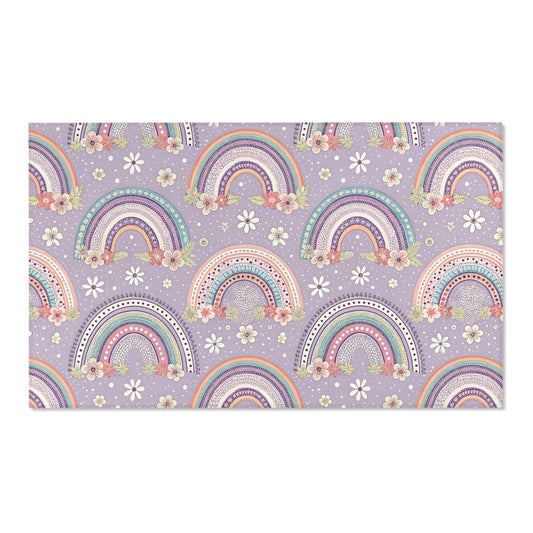 Posy Rainbows nursery area rug in a baby room