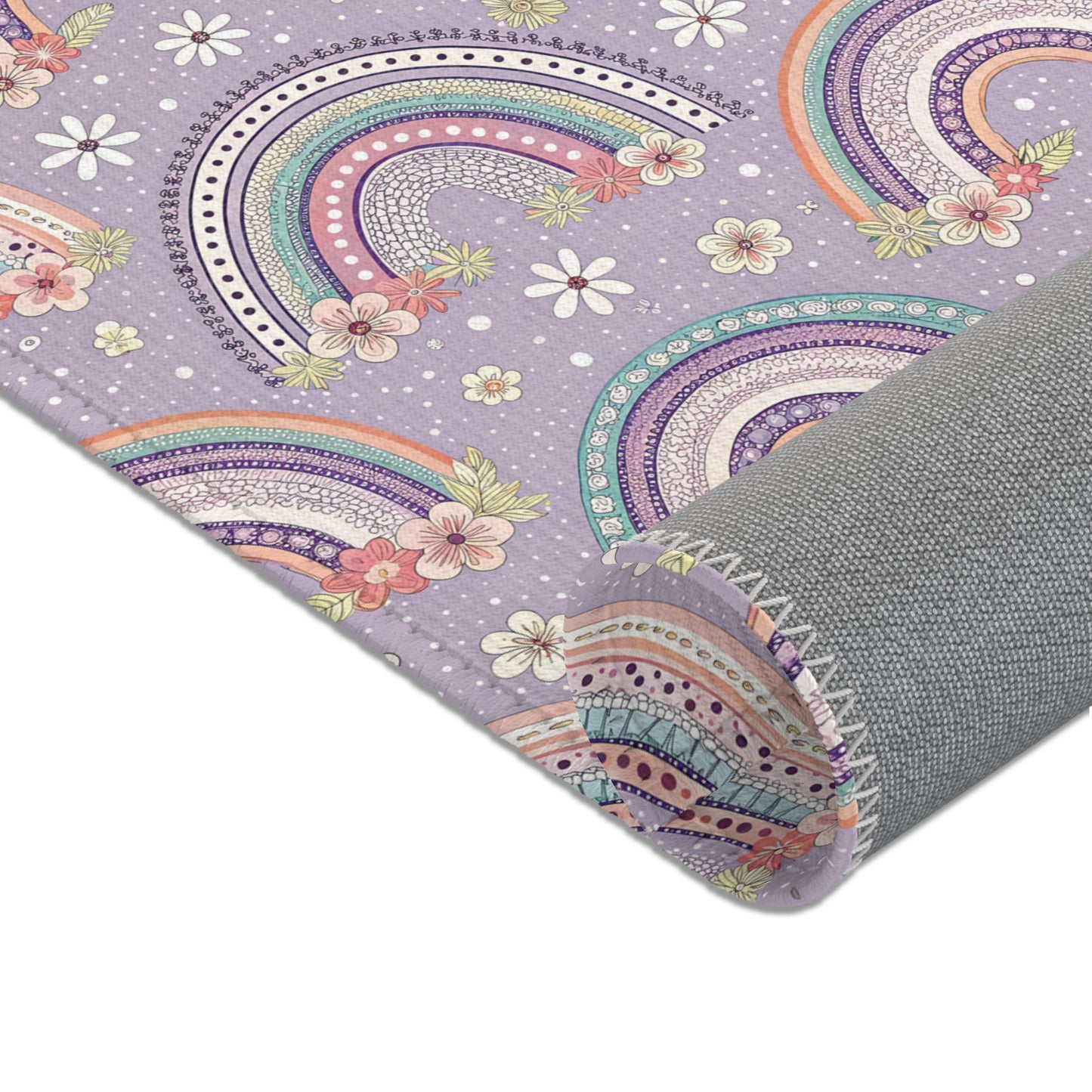 Posy Rainbows area rug in the small size