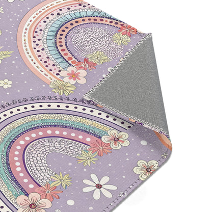 Posy Rainbows rectangular nursery area rug
