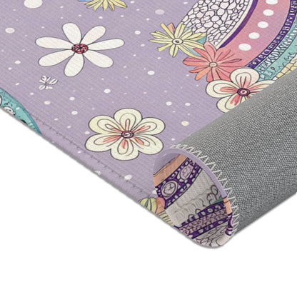 Posy Rainbows nursery area rug for a baby room floor
