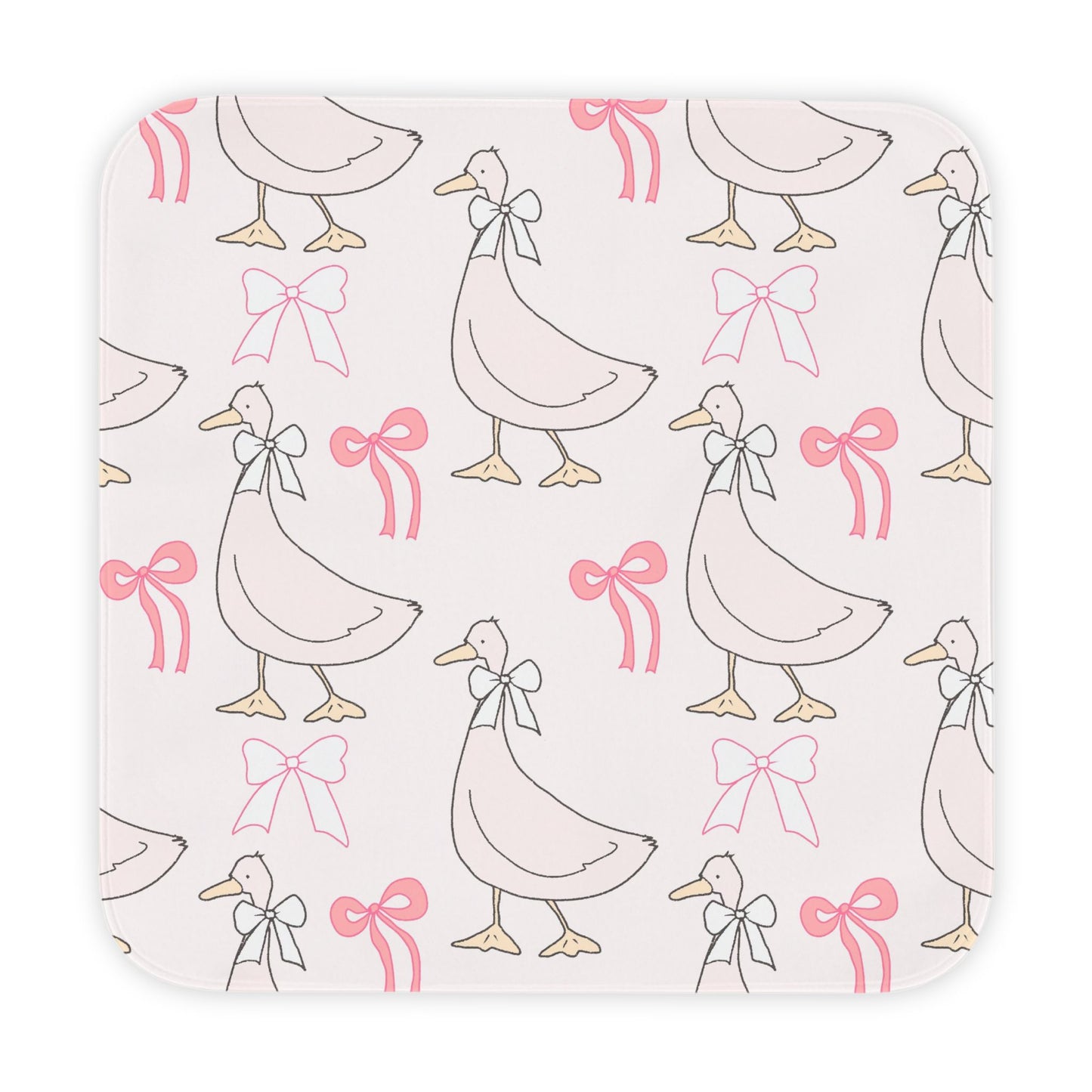 Ribbon Goose hooded baby towel wrapped around a baby