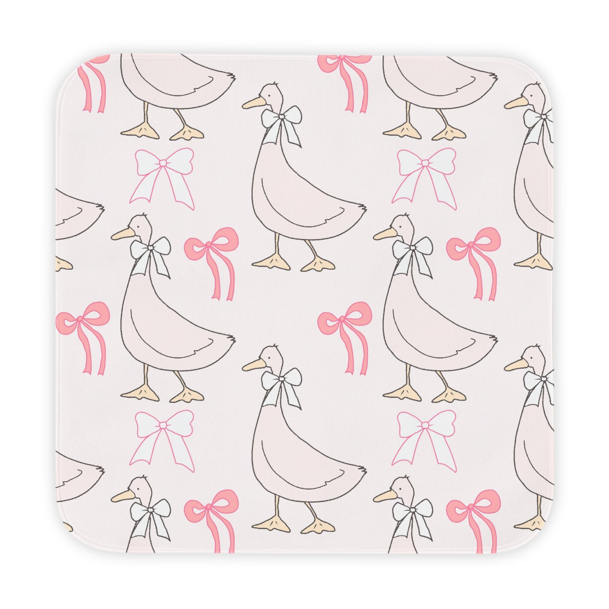 Ribbon Goose hooded baby towel wrapped around a baby