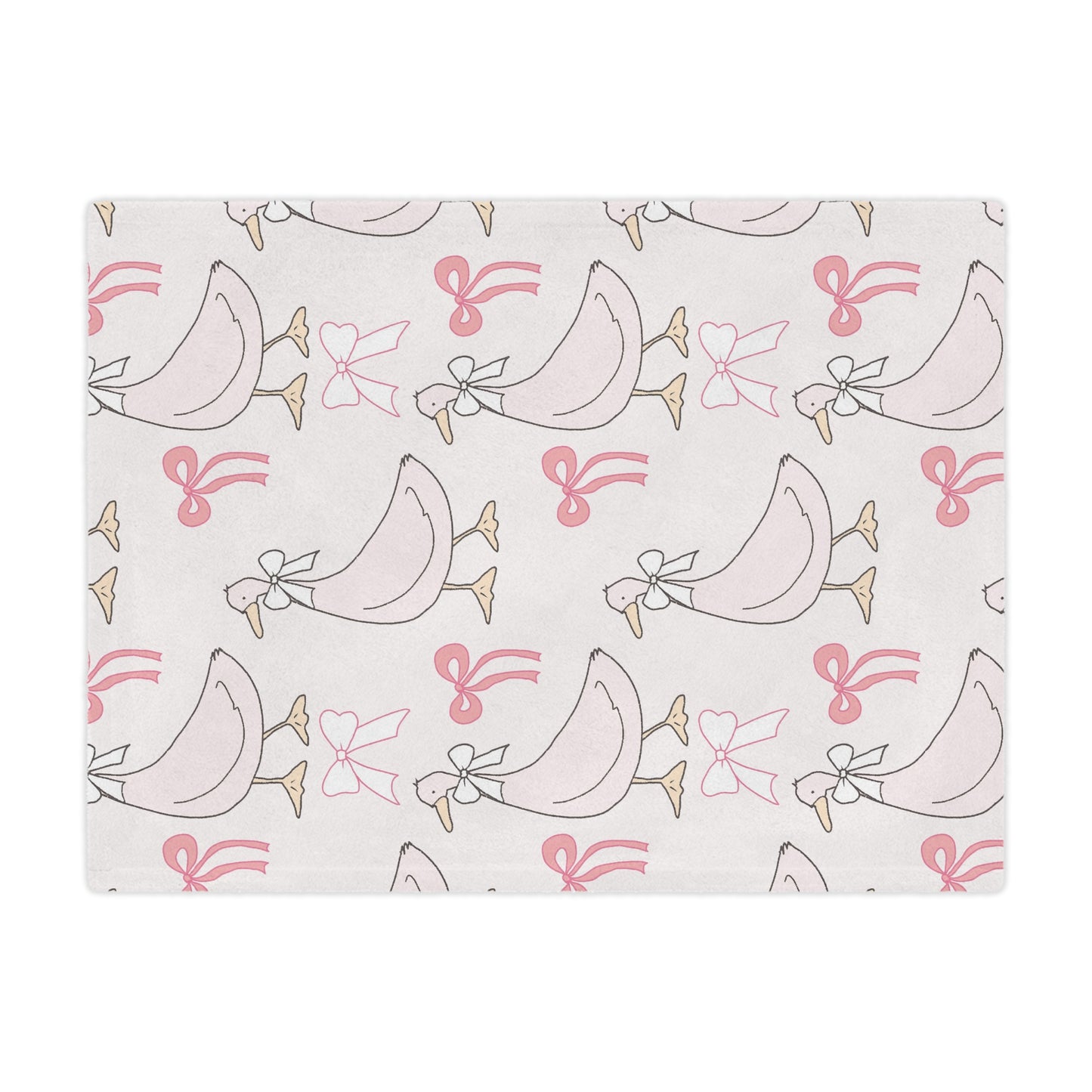 Soft minky blanket with the Ribbon Goose print