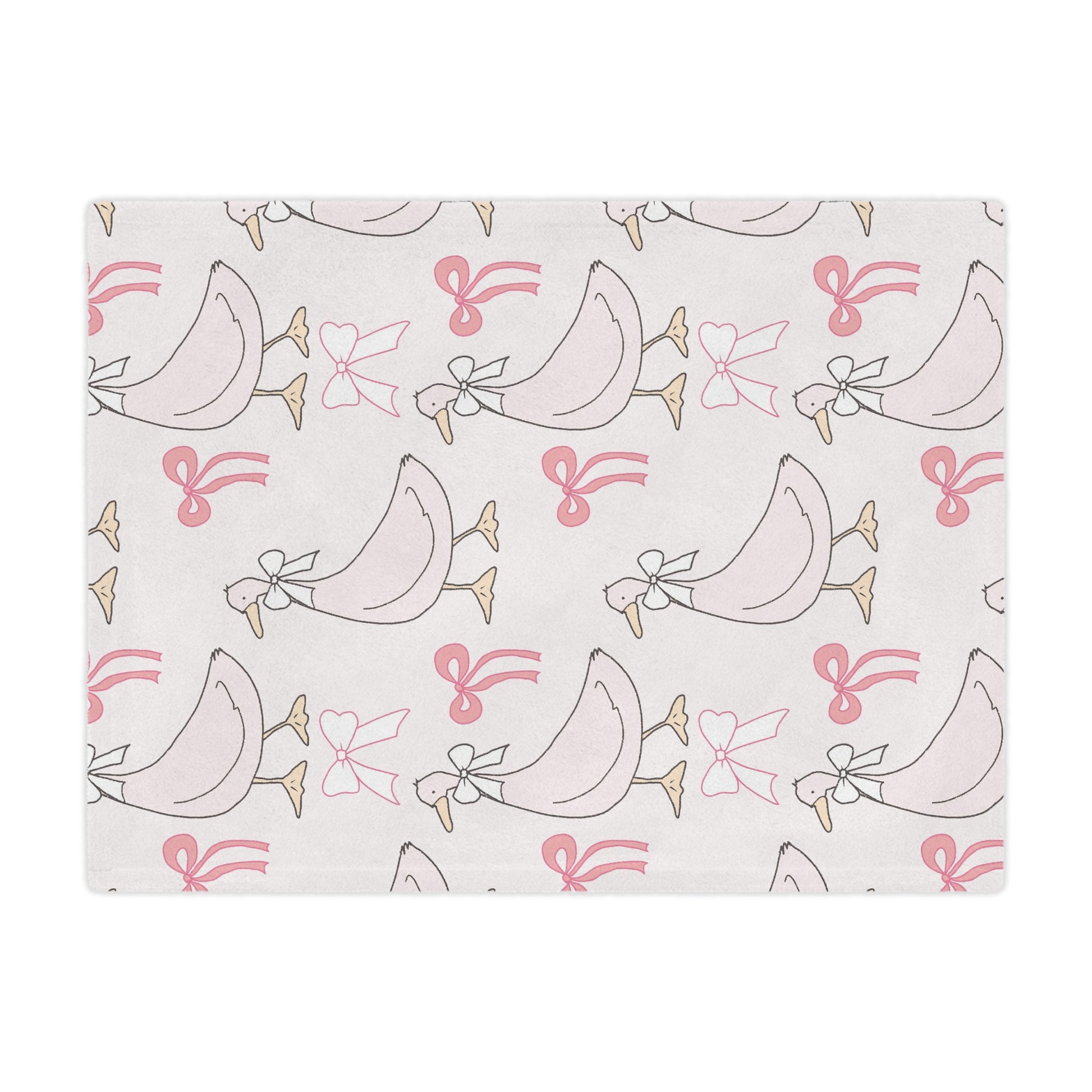 Soft minky blanket with the Ribbon Goose print