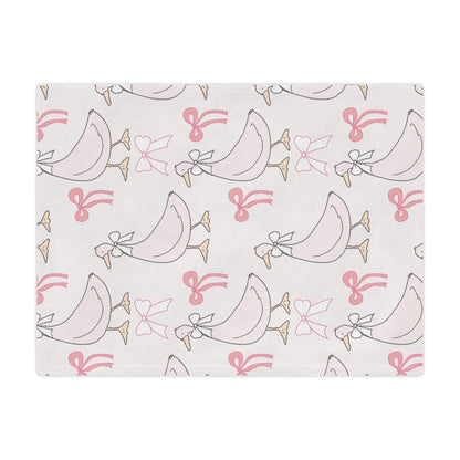 Soft minky blanket with the Ribbon Goose print
