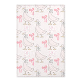 Ribbon Goose nursery area rug in a baby girl's bedroom