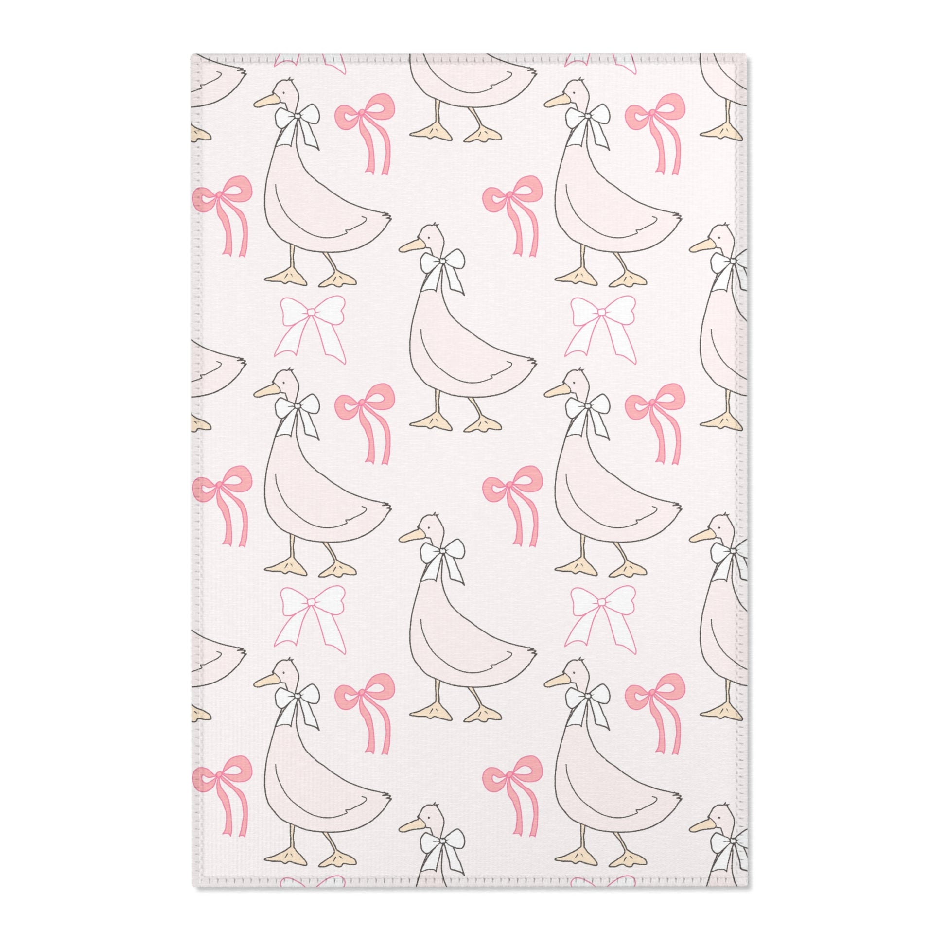Ribbon Goose nursery area rug in a baby girl's bedroom
