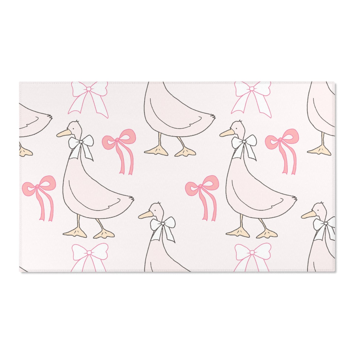 Ribbon Goose area rug on a light wood floor