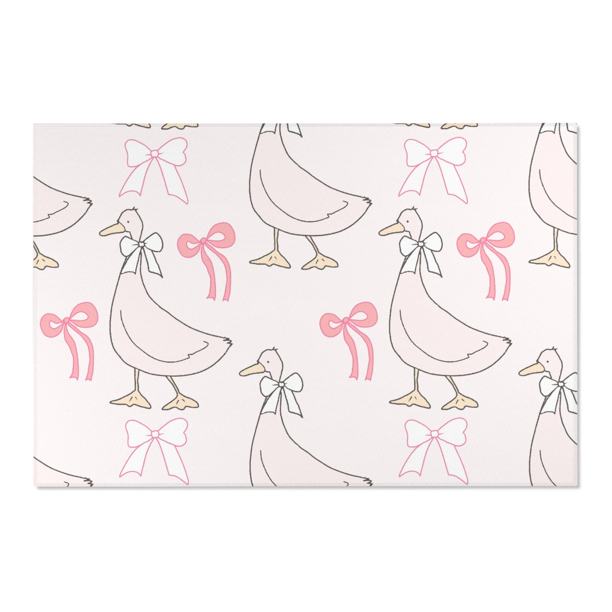 Soft pink goose rug defining a nursery play area