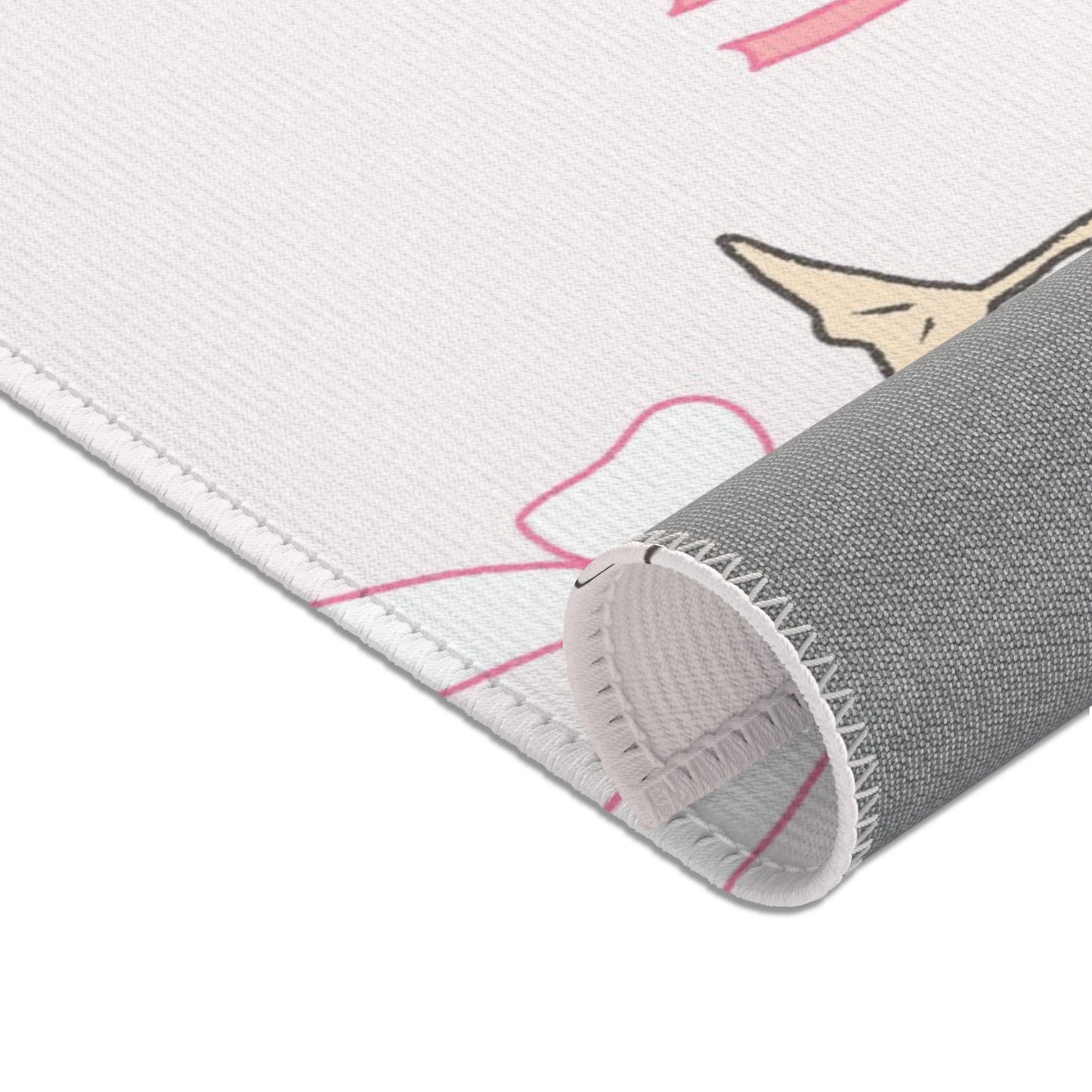 Ribbon Goose rug shown in a styled nursery