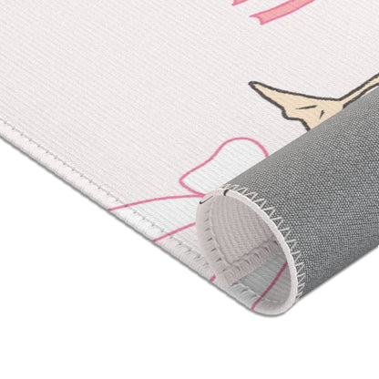 Ribbon Goose rug shown in a styled nursery