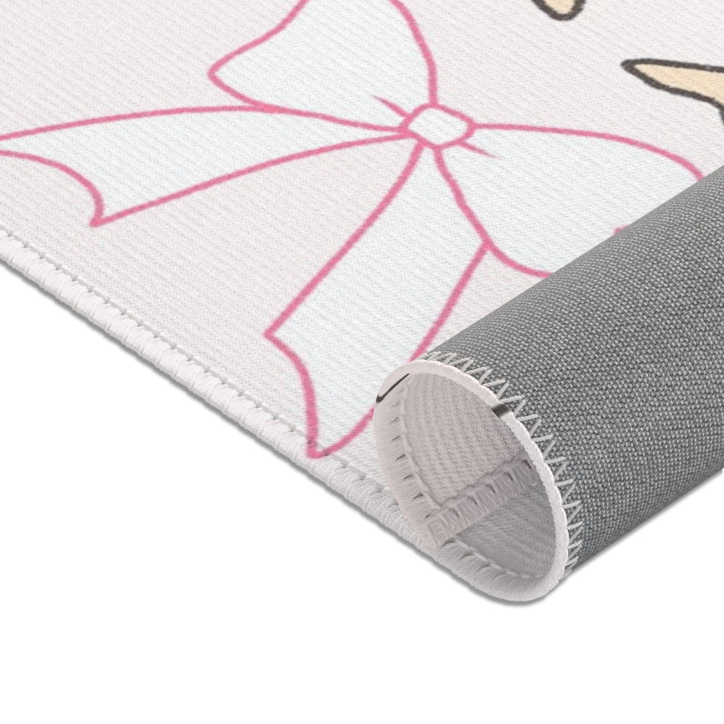 Ribbon Goose area rug, full print detail