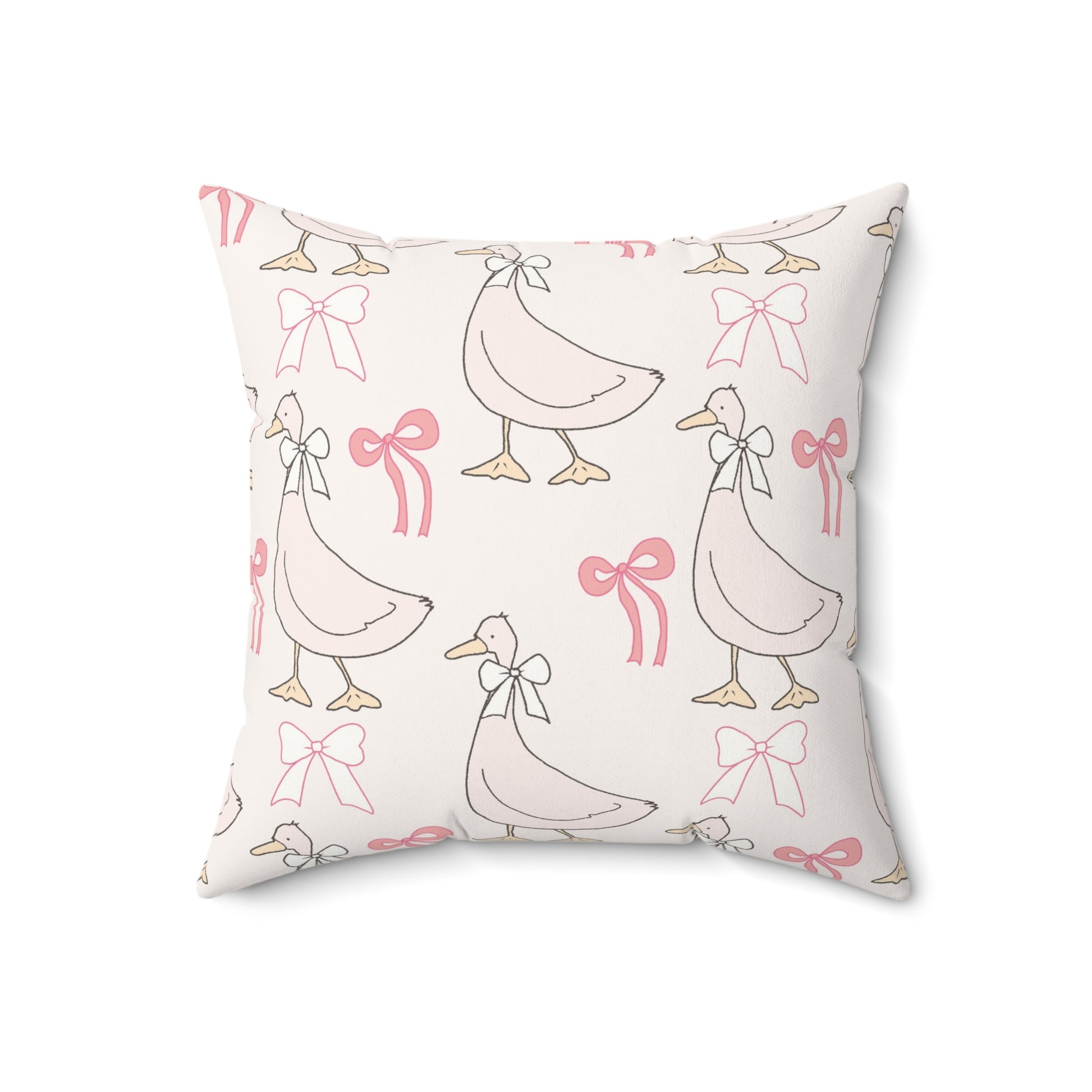 Ribbon Goose accent pillow in a baby girl's nursery