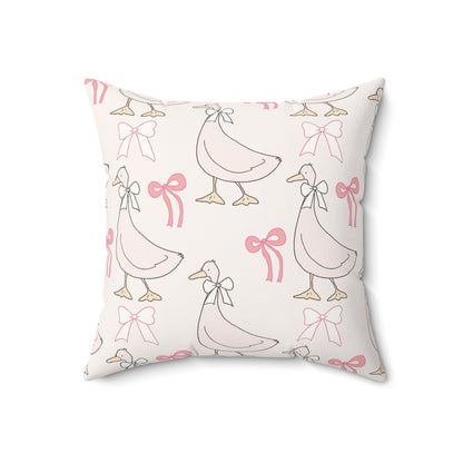 Ribbon Goose accent pillow in a baby girl's nursery