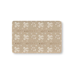 Ribbon Meadow fitted crib sheet on a nursery crib mattress