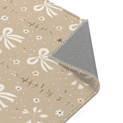 Ribbon Meadow nursery rug pattern shown flat