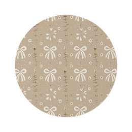 Ribbon Meadow round nursery rug on a baby room floor