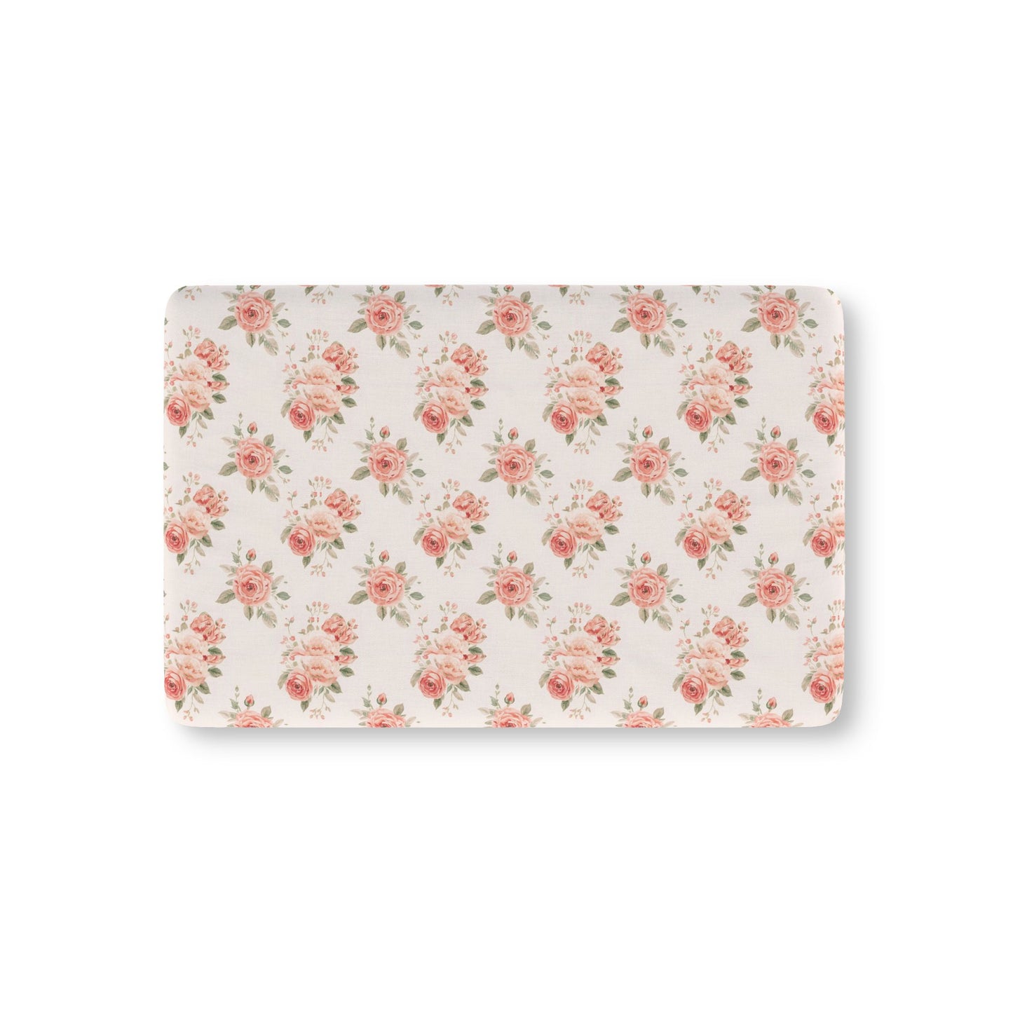 Rose Bouquet fitted crib sheet on a nursery crib mattress