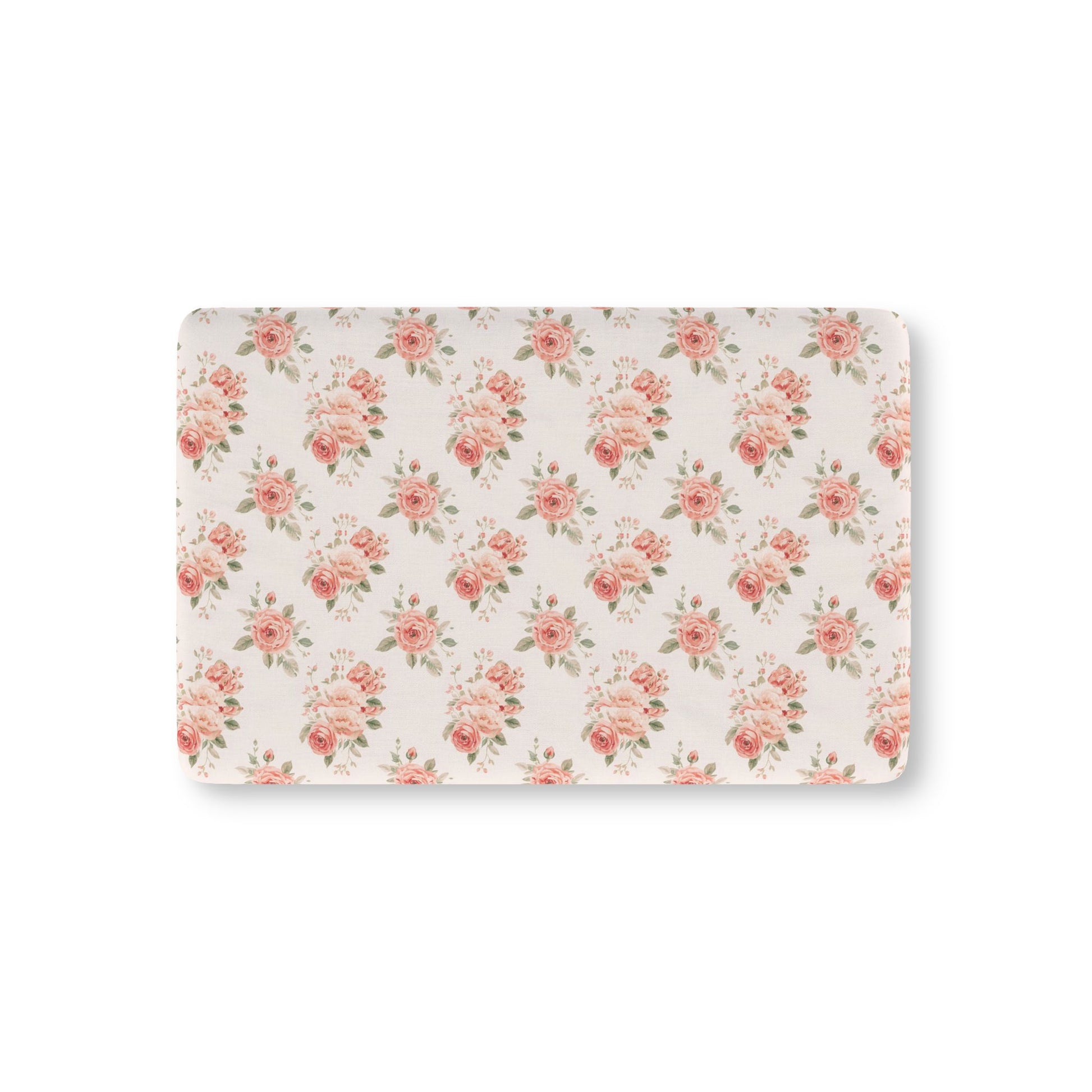 Rose Bouquet fitted crib sheet on a nursery crib mattress