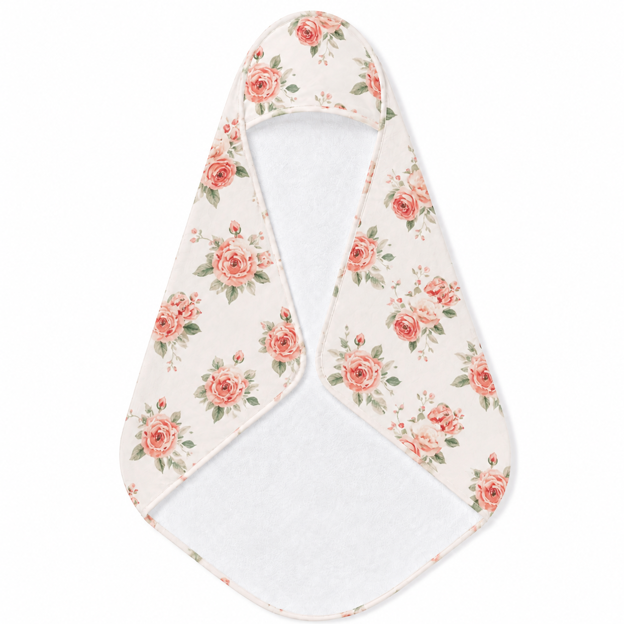 Rose Bouquet hooded baby towel wrapped around a baby