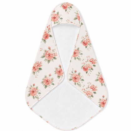 Rose Bouquet hooded baby towel wrapped around a baby