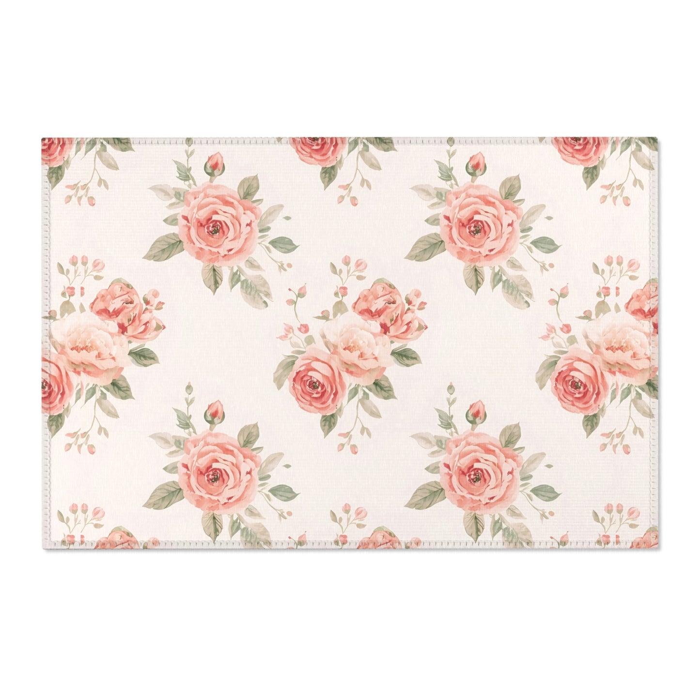 Rose Bouquet area rug shown in landscape orientation
