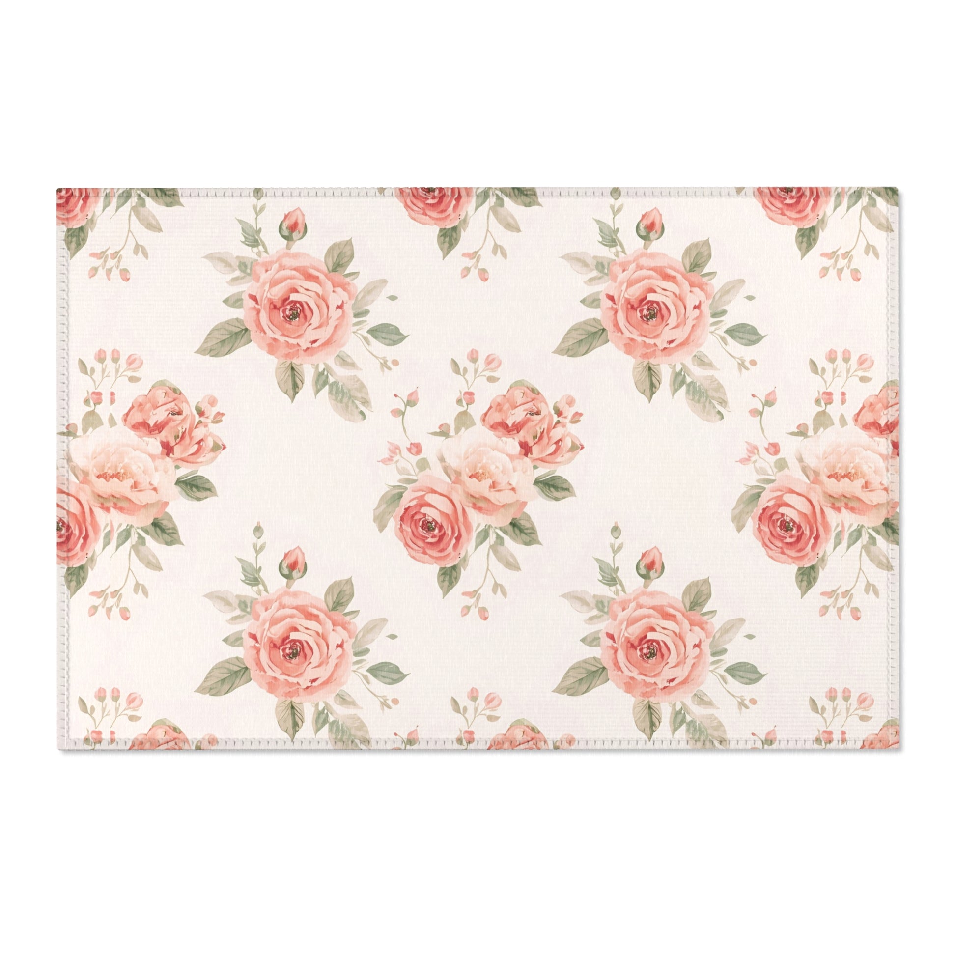 Rose Bouquet area rug shown in landscape orientation