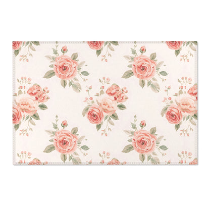 Rose Bouquet area rug shown in landscape orientation