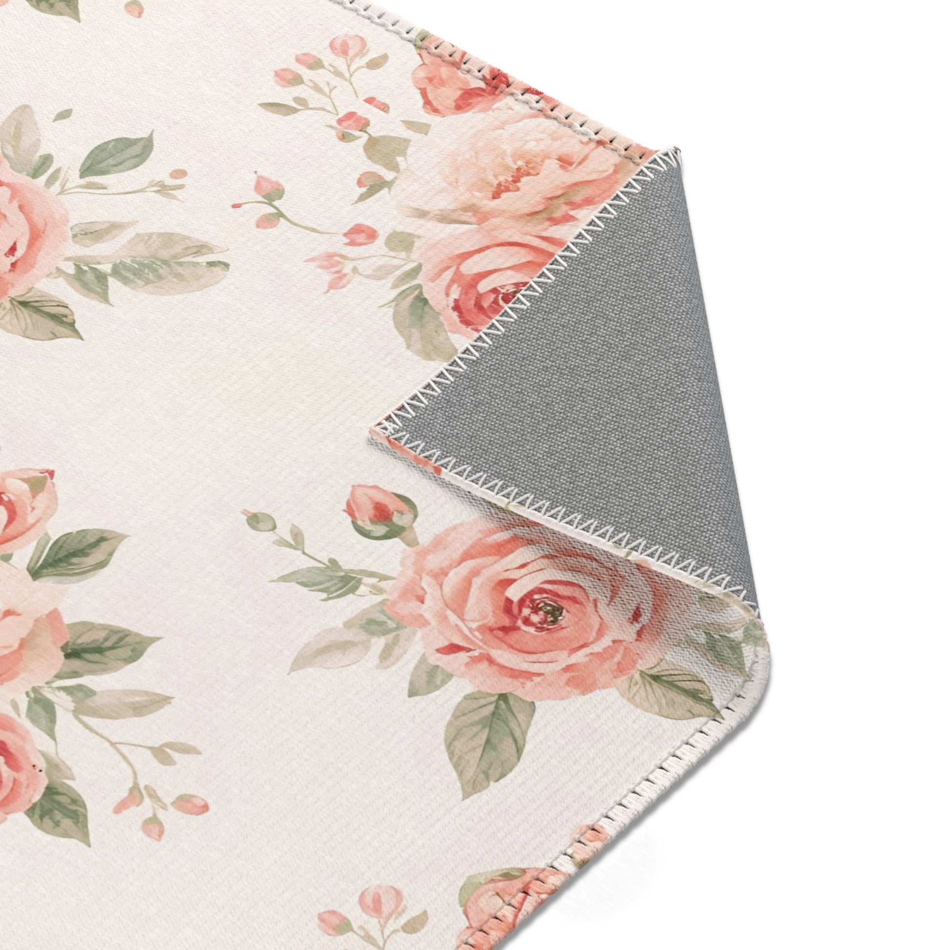 Rose Bouquet nursery rug pattern shown flat