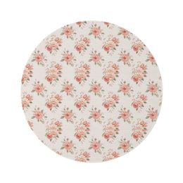 Rose Bouquet round nursery rug on a baby room floor