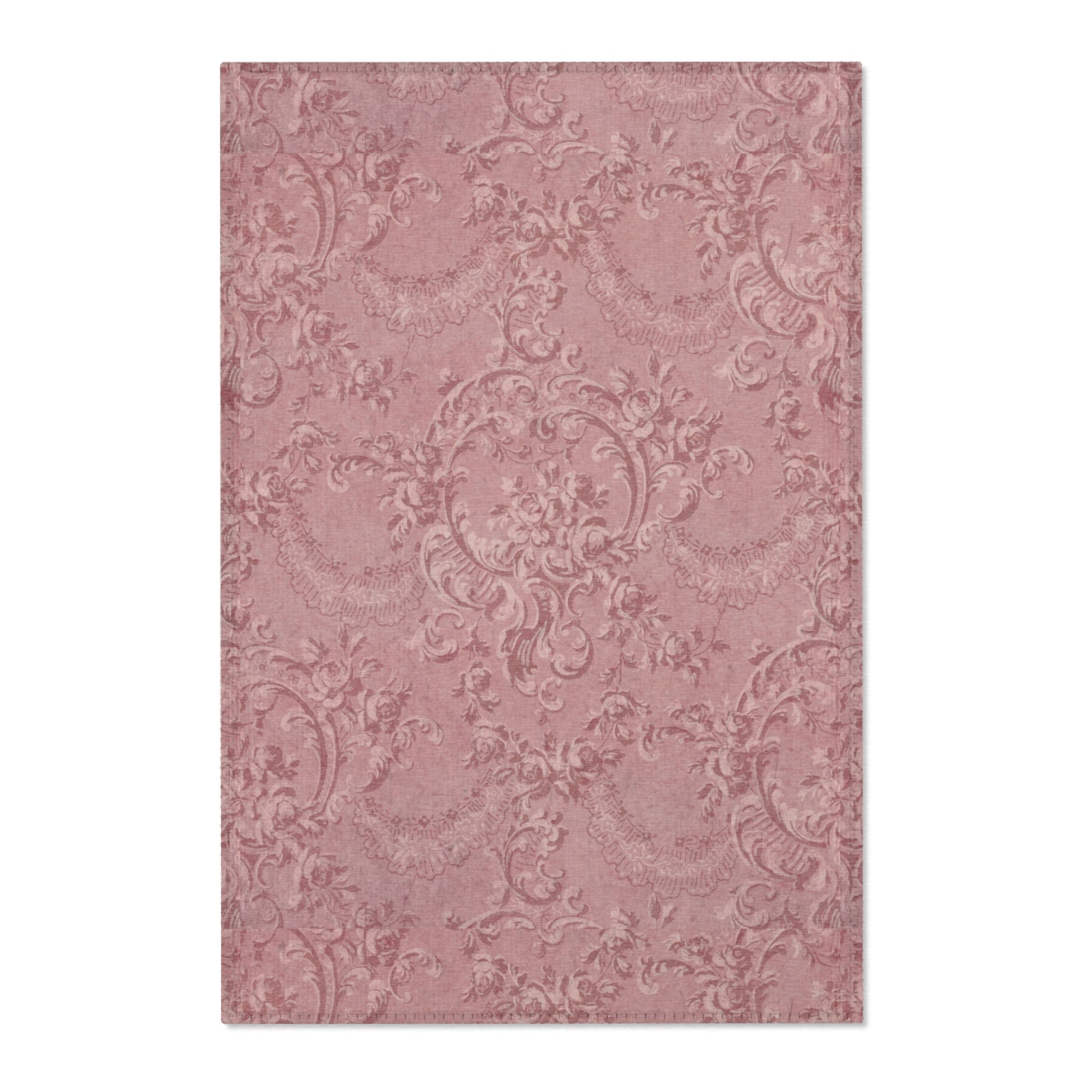 Rose Damask nursery area rug in a baby room