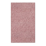 Vintage damask nursery area rug in tonal dusty rose