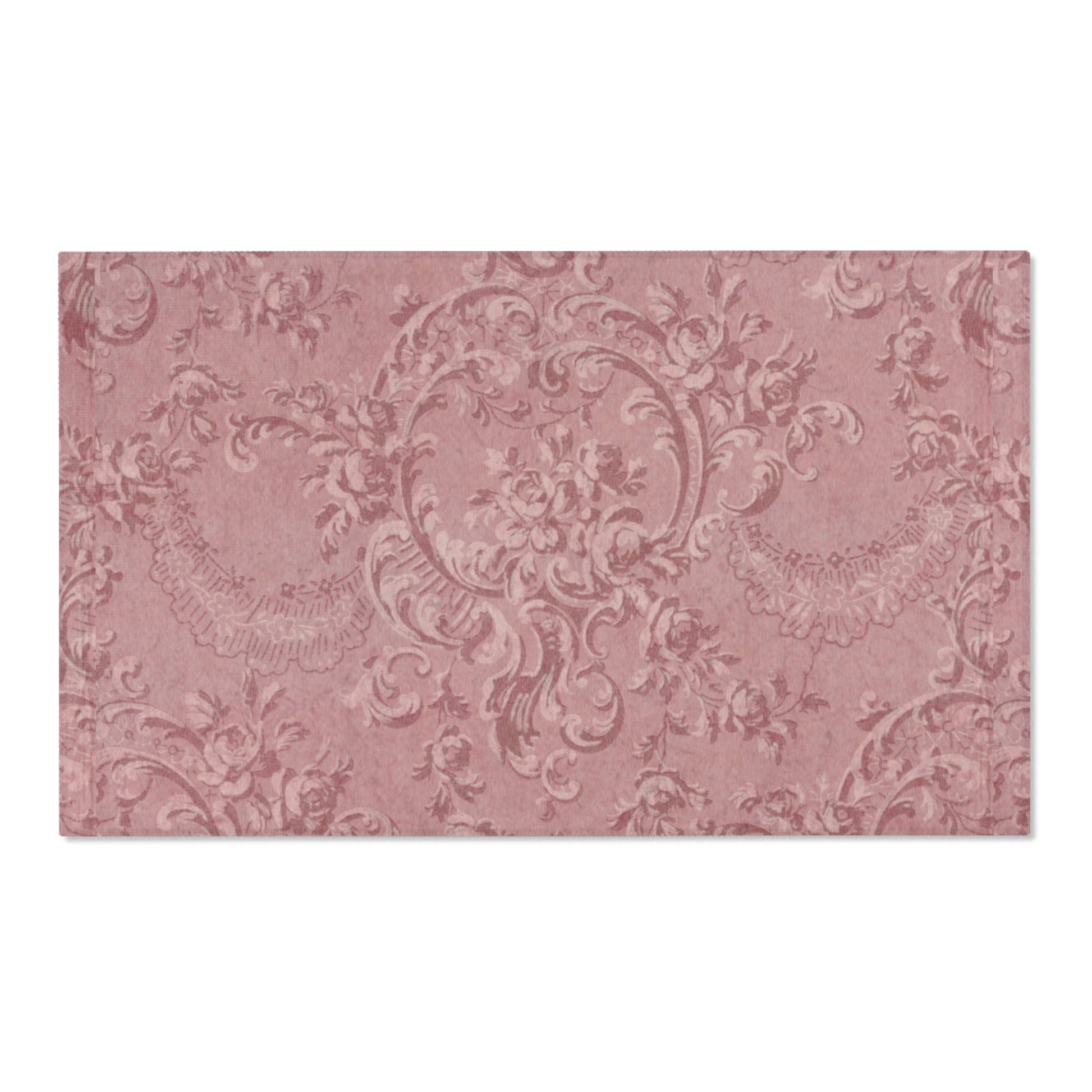 Rose Damask nursery area rug in a baby room