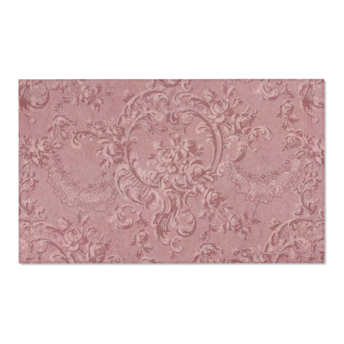 Rose Damask nursery area rug in a baby room