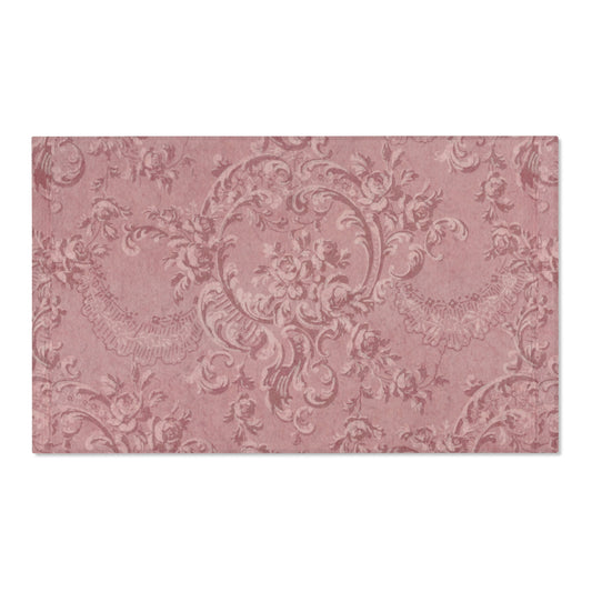 Rose Damask nursery area rug in a baby room