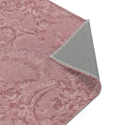 Rose Damask area rug in the medium size